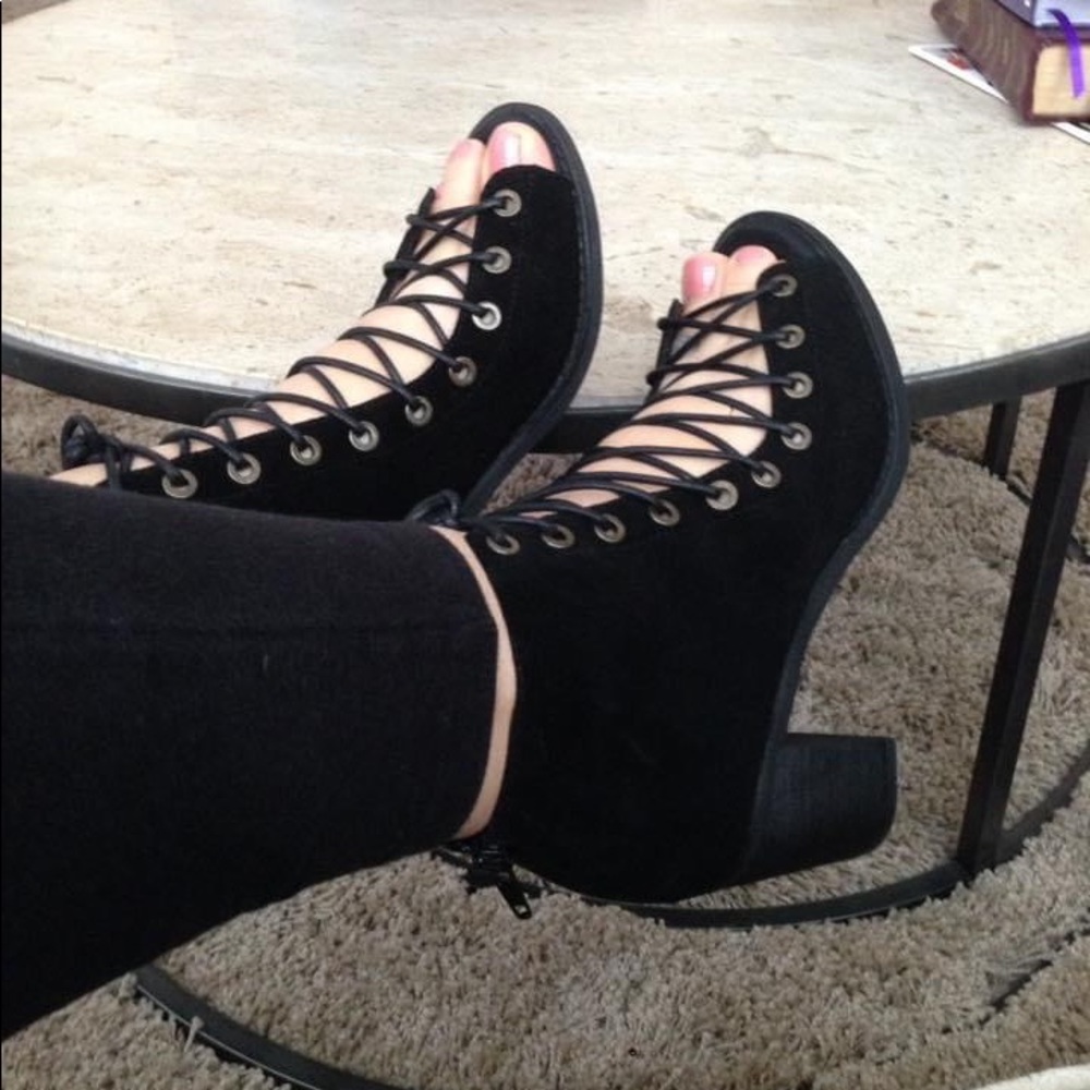 Jeffrey Campbell lace up booties. Excellent condition $100 OBO